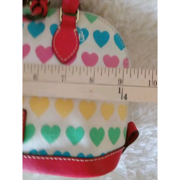 Dooney & Bourke Zip Crossbody Satchel Multi Heart Rainbow Hearts - Picture 11 of 14